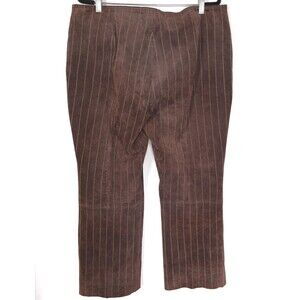 WILSONS LEATHER MAXIMA Women’s Cropped Pants 16 Brown Pinstripe VINTAGE Straight